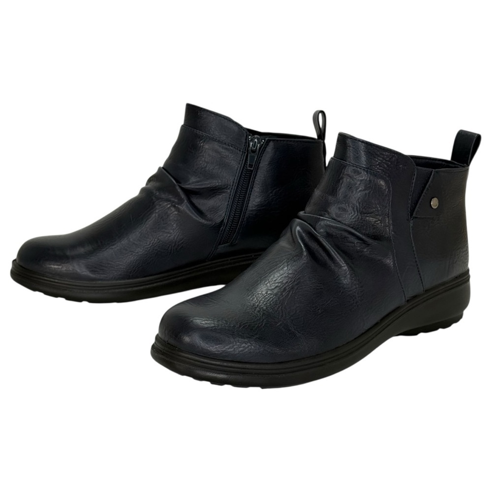Easy Street Ariadne Navy Burnished Faux Leather Womens Shooties Size 9M - Picture 7 of 12